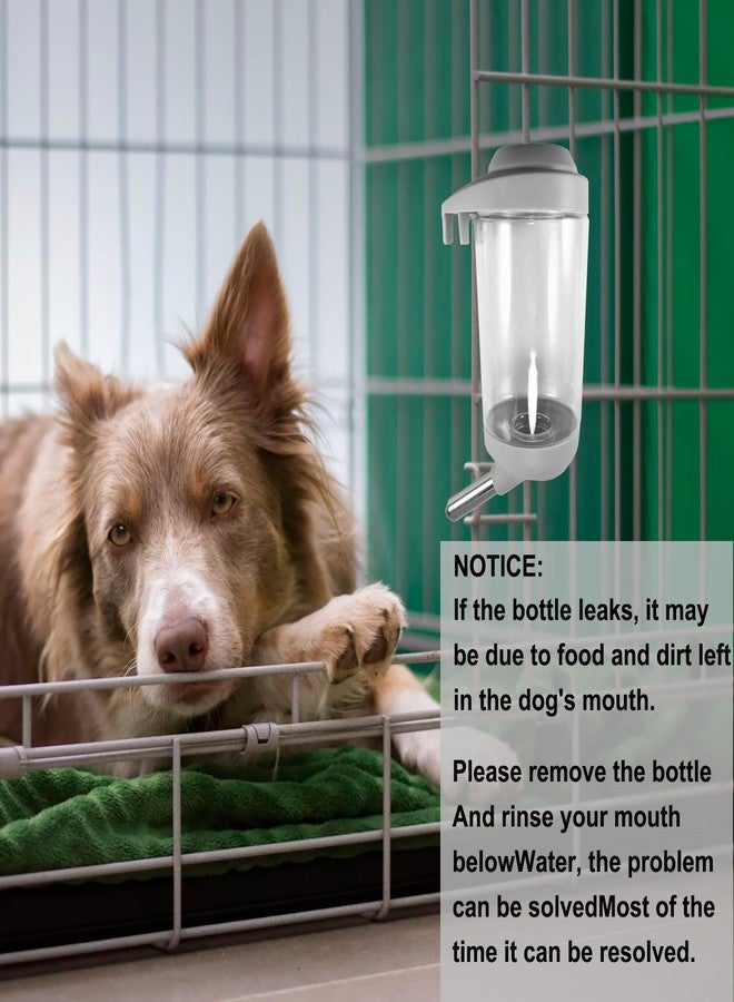 DEEUCHIS Dog Crate Water Bottle - 12 oz No Drip Kennel Pet Water Dispenser, Easy-to-Use Cage Water Bottle for Dogs, Cats, Small Animals, 350ML, Grey - Image 5